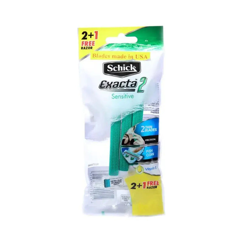 Schick Men Exacta 2 Sensitive Disposable Razor 2 + 1 Pieces