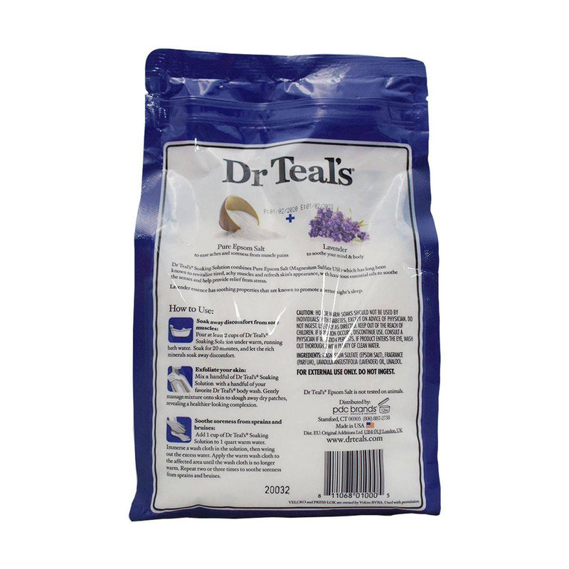 Dr Teals Pure Epsom Salt Soaking Solution Soothe & Sleep 1.36kg