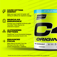 Cellucor C4 Original Pre Workout Powder Icy Blue Razz 30 Serves 180g