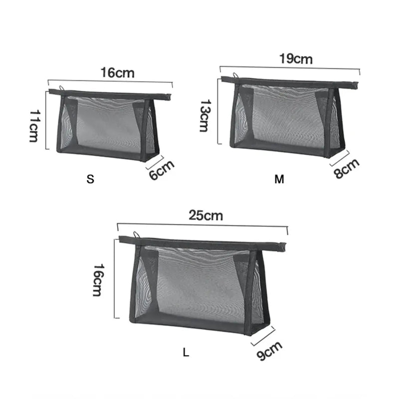 My Beauty Cosmetic Bag 25A Black Mesh Small