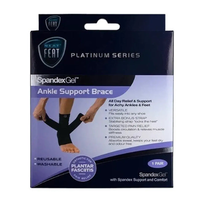 Neat Feat Spandex Gel Ankle Support Brace Medium