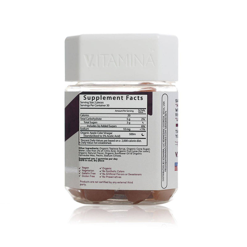Vitamina Organic Apple Cider Vinegar 60 Gummies