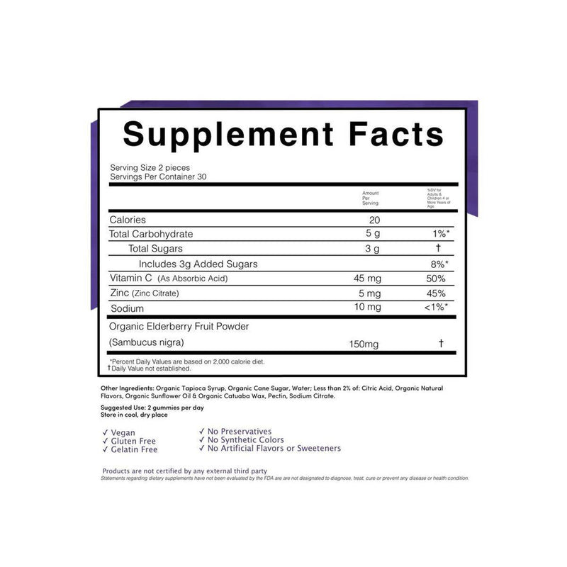 Vitamina Organic Elderberry 60 Gummies