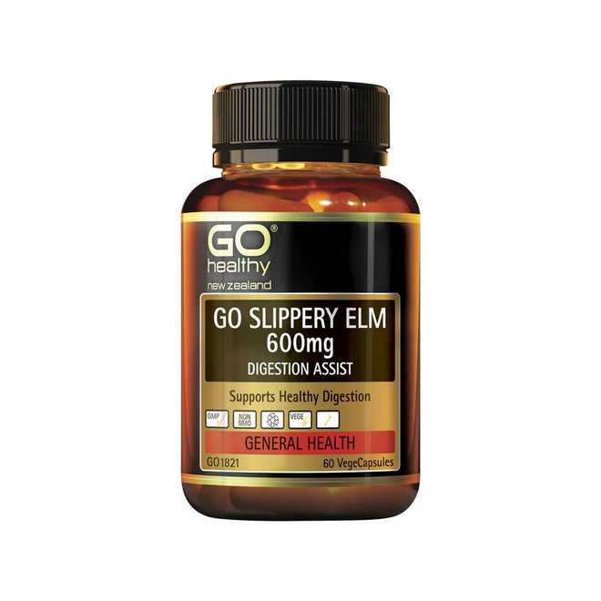 GO Healthy Slippery Elm 600mg 60 VegeCapsules