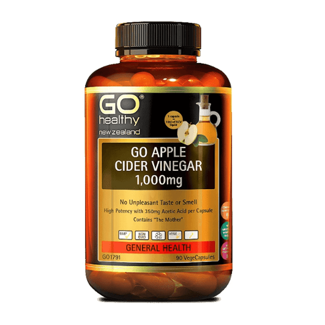 GO Healthy Apple Cider Vinegar 1,000mg 90 VegeCapsules
