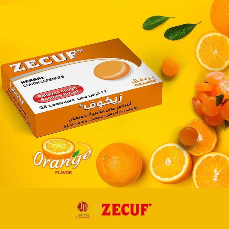 Zecuf Herbal Lozenges Orange 24 Pack