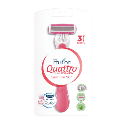 Schick Women Quattro Sensitive Disposable Razor 3 Pieces