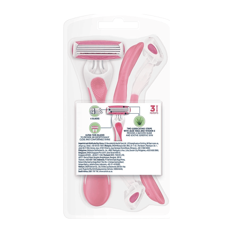 Schick Women Quattro Sensitive Disposable Razor 3 Pieces