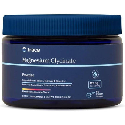 Trace Minerals Magnesium Glycinate Powder 120mg Berry Lemon 180g