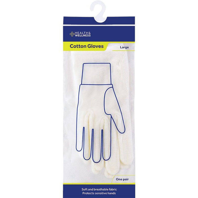 Health & Wellness Cotton Gloves Large NEW