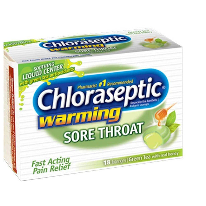 Chloraseptic Sore Throat Warming Green Tea 18 Lozenges