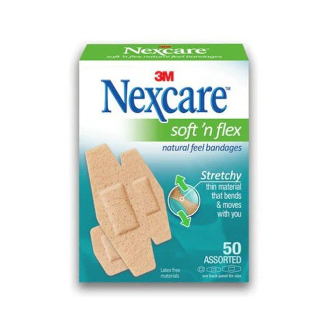Nexcare Bandages Soft N Flex Natural Feel Assorted 50 Plasters