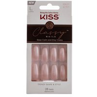 Kiss False Nails KCS01 Classy Trendy Shape & Style With Glue Large 28 Count