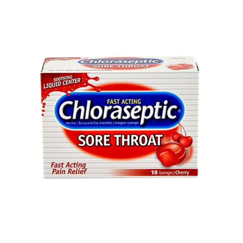 Chloraseptic Sore Throat Liquid Center Cherry 18 Lozenges
