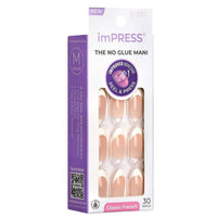 Kiss False Nails IFC03C Impress The No Glue Mani Everlasting Classic French Medium 30 Count