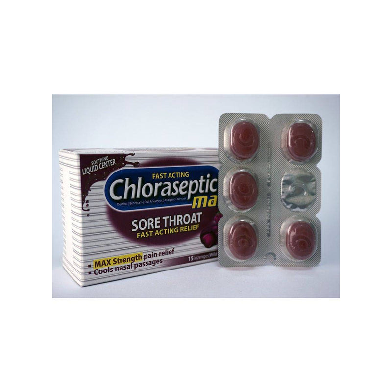Chloraseptic Sore Throat Max Wild Berries 15 Lozenges