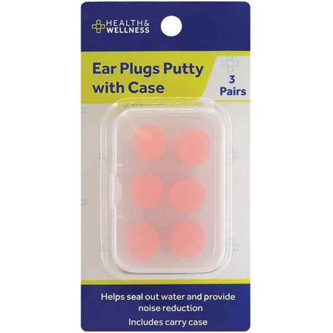 Health & Wellness Ear Plugs Putty With Case 3 Pairs