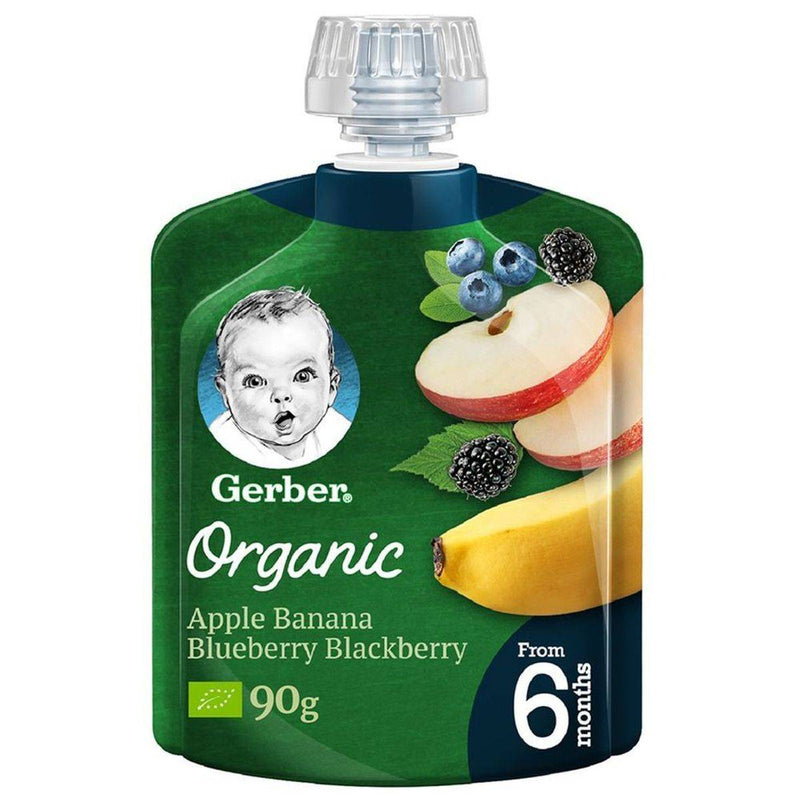 Gerber Organic Apple Banana Blueberry & Blackberry 90g