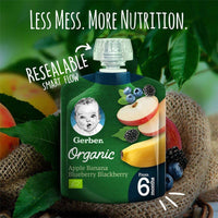 Gerber Organic Apple Banana Blueberry & Blackberry 90g