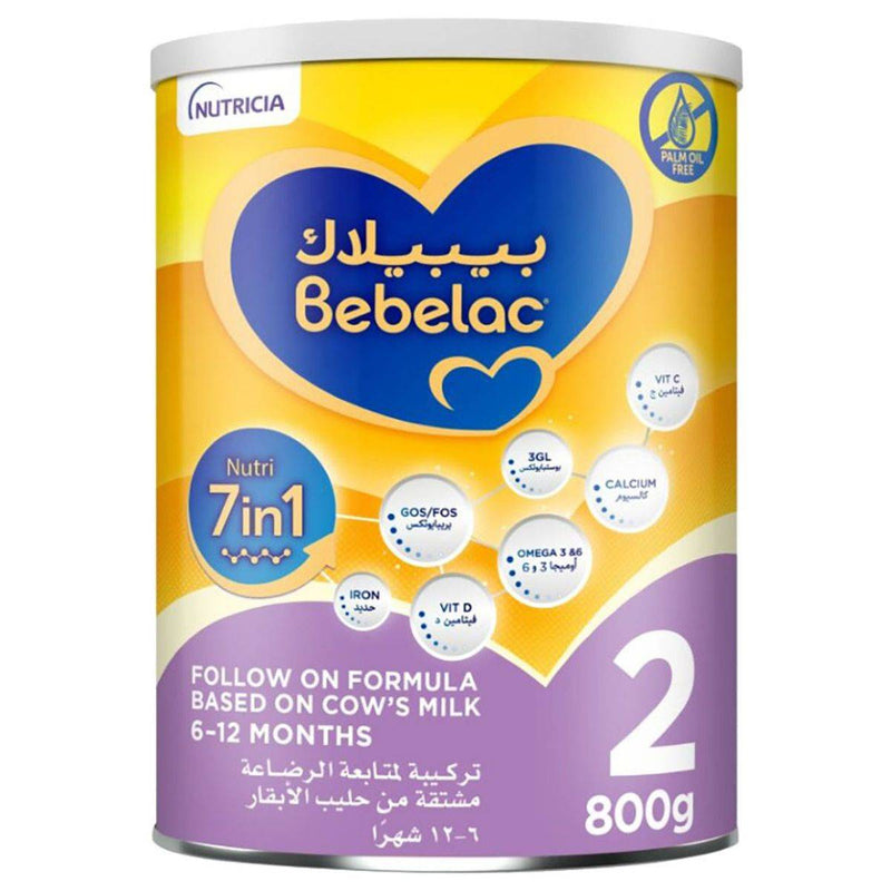 Bebelac Formula Nutri 7in1 Palm Oil Free Stage 2 (6-12 Months) Follow On 800g