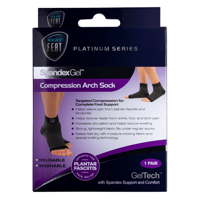 Neat Feat Spandex Gel Compression Arch Socks Large