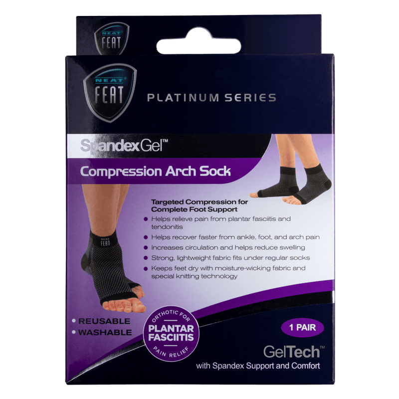 Neat Feat Spandex Gel Compression Arch Socks Large