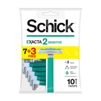 Schick Womens Exacta 2 Sensitive Disposable Razor 7 + 3 Pieces