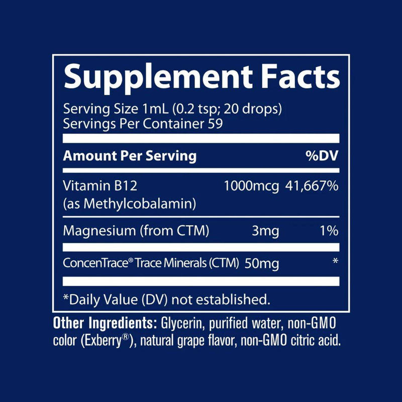 Trace Minerals Ionic B12 1,000mcg Mineral Liquid 59ml