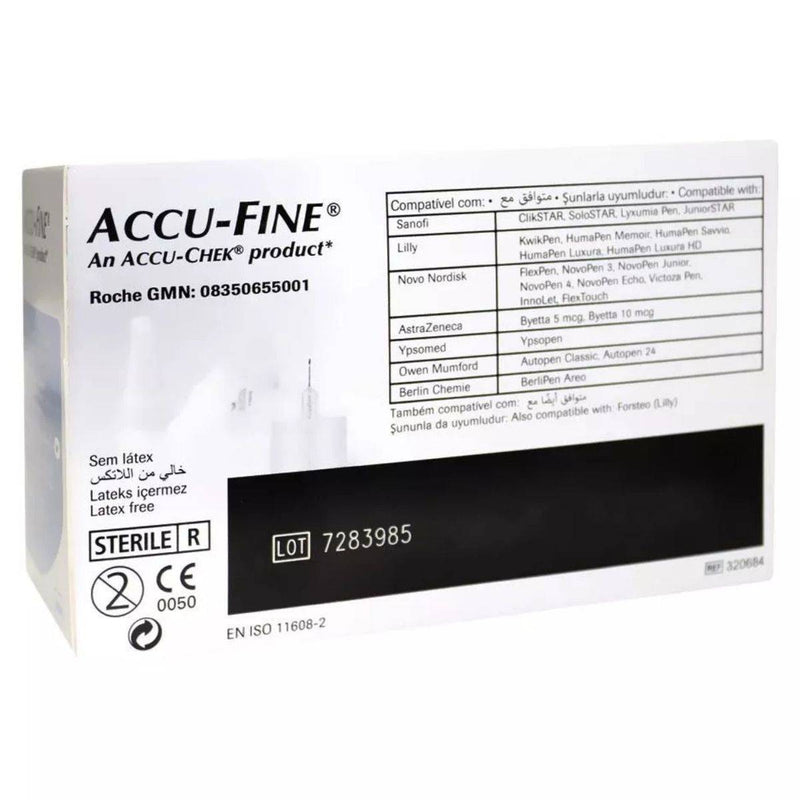 Accu-Fine Insulin Pen Needles Sterile 32gx6mm 100 Packs