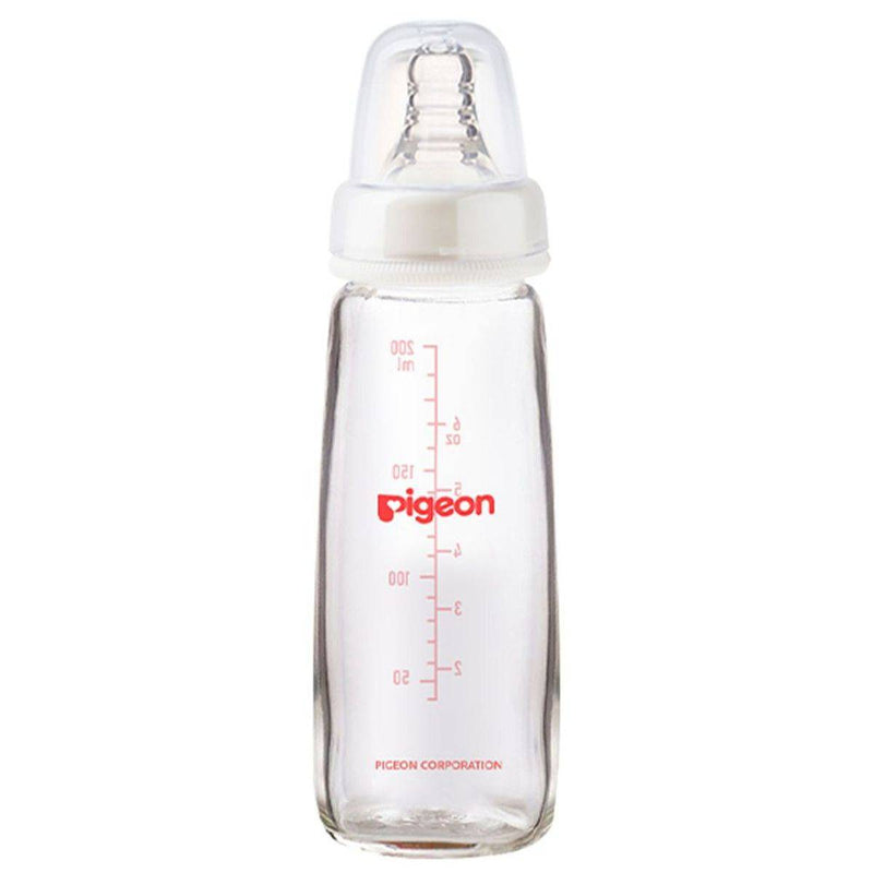 Pigeon Glass Feeding Bottle Transparent Cap 200ml