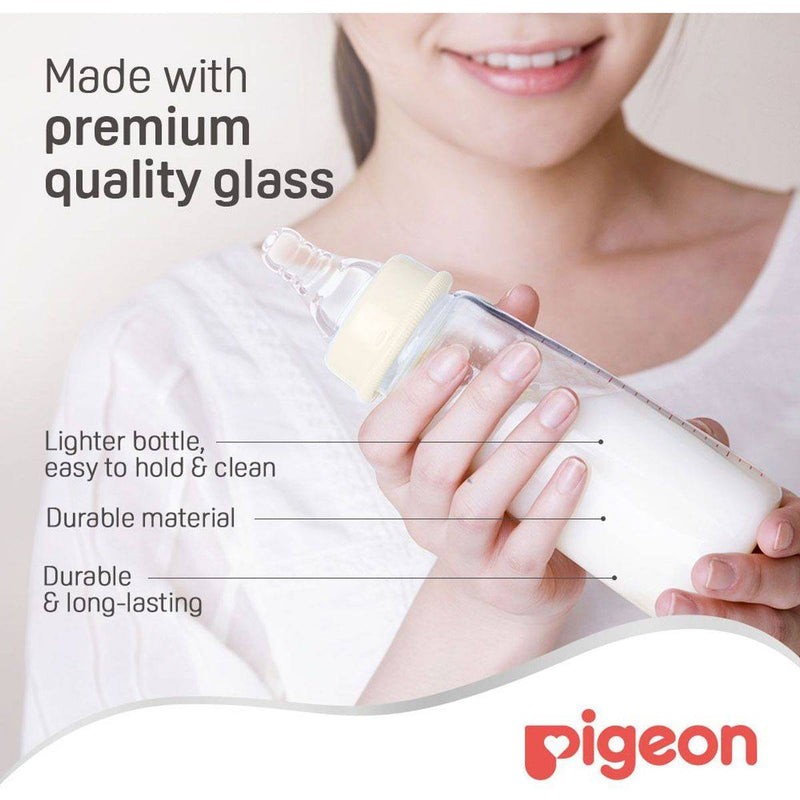 Pigeon Glass Feeding Bottle Transparent Cap 200ml