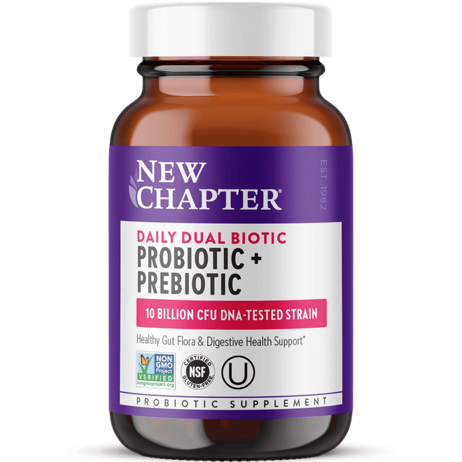 New Chapter Daily Dual Biotic Probiotic + Prebiotic 60 Capsules