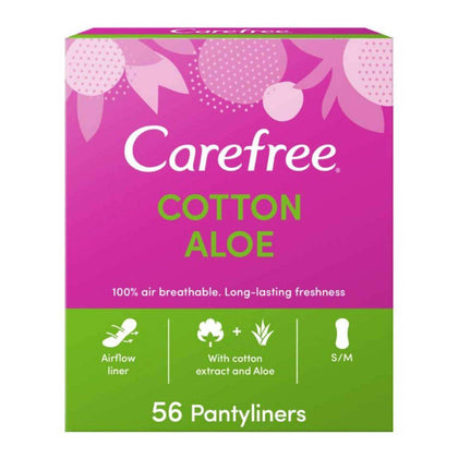 Carefree Daily Panty Liners Cotton Aloe 56 Pieces