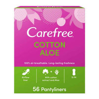 Carefree Daily Panty Liners Cotton Aloe 56 Pieces