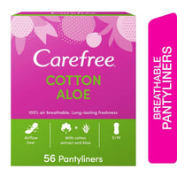 Carefree Daily Panty Liners Cotton Aloe 56 Pieces