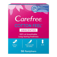 Carefree Daily Panty Liners Cotton Unscented 56 Pieces