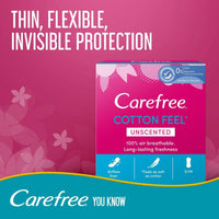 Carefree Daily Panty Liners Cotton Unscented 56 Pieces