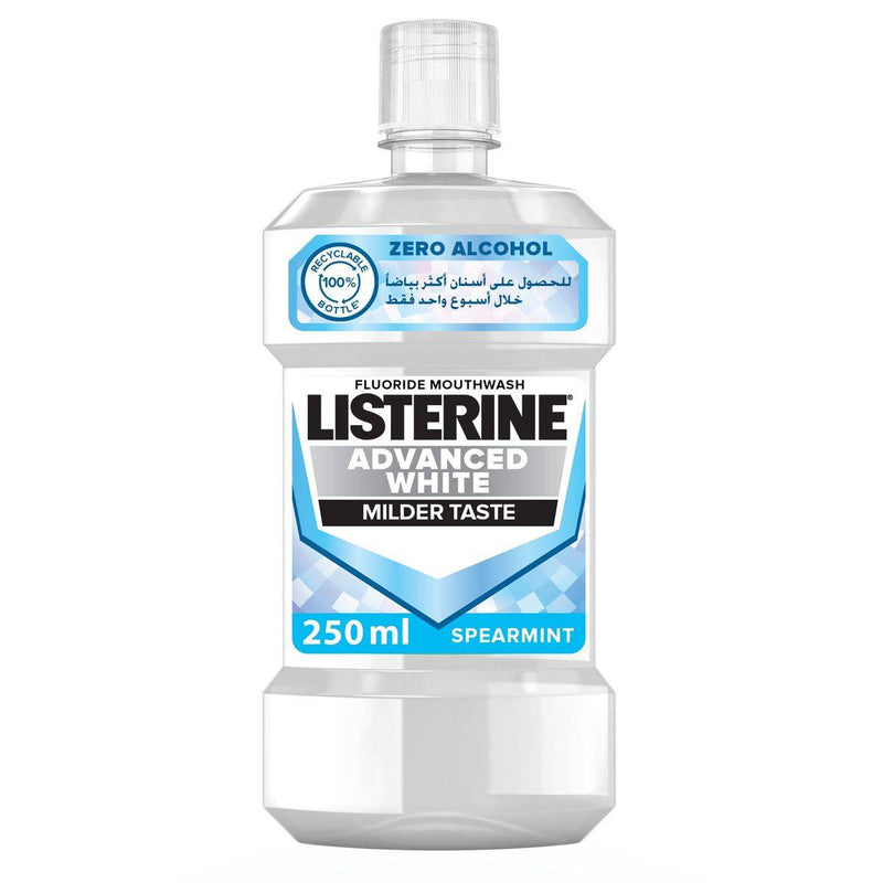 Listerine Mouthwash Advanced White Milder Taste Spearmint 250ml