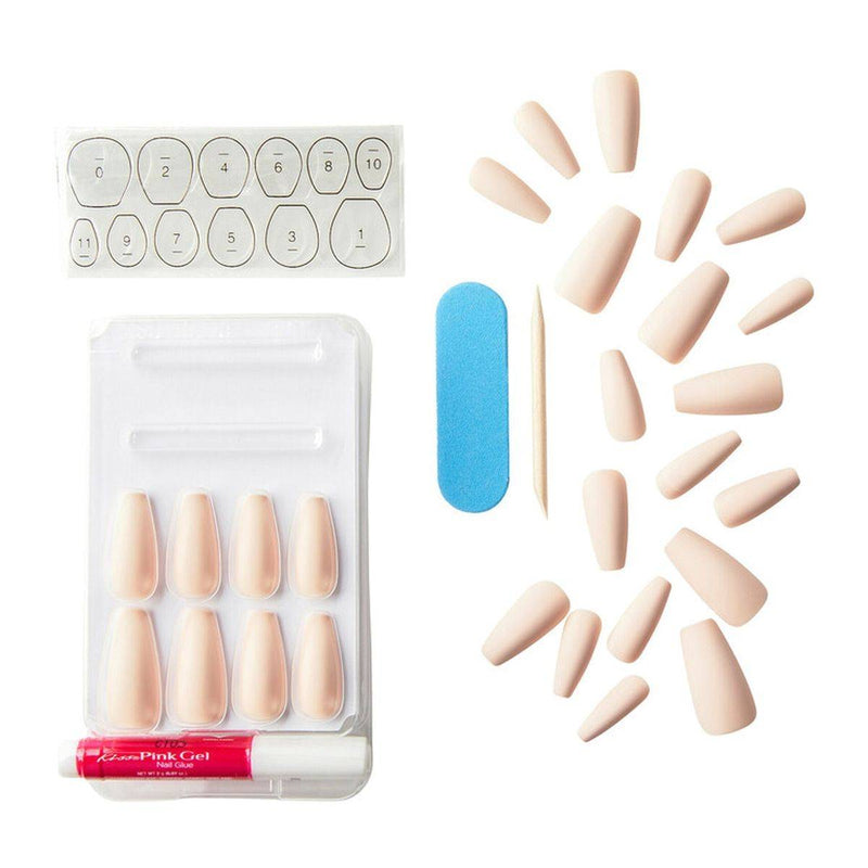 Kiss False Nails KGFS01C Gel Fantasy Sculpted 28 Count