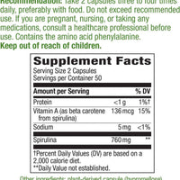 Natures Way Spirulina 100 VegeCapsules
