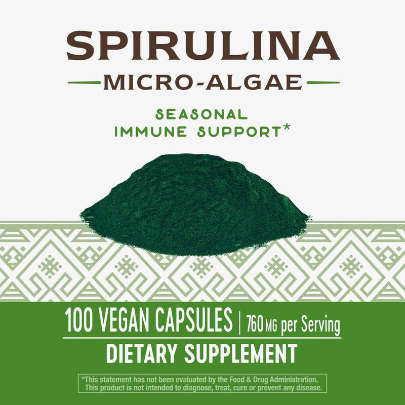 Natures Way Spirulina 100 VegeCapsules