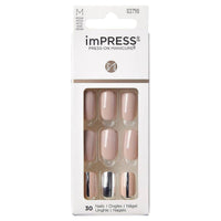 Kiss False Nails KIMM12C Impress Press On Manicure Cloudy Medium 30 Count