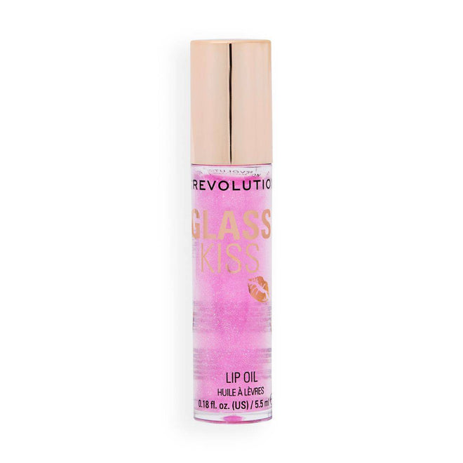 Revolution Makeup Glass Kiss Roller Ball Lip Oil Moonlight Clear Shimmer 5.5ml