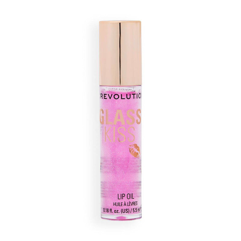 Revolution Makeup Glass Kiss Roller Ball Lip Oil Moonlight Clear Shimmer 5.5ml