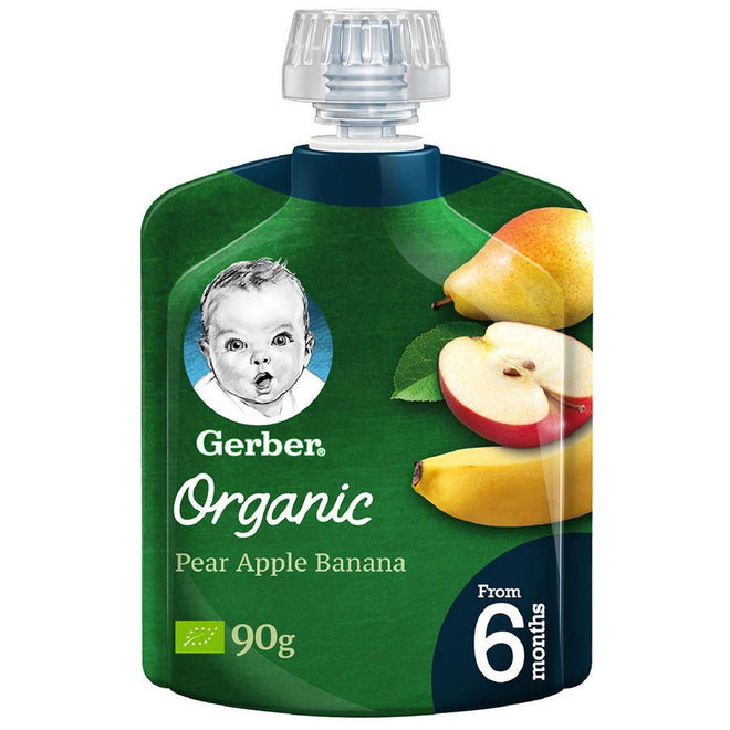 Gerber Organic Pear Apple & Banana 90g