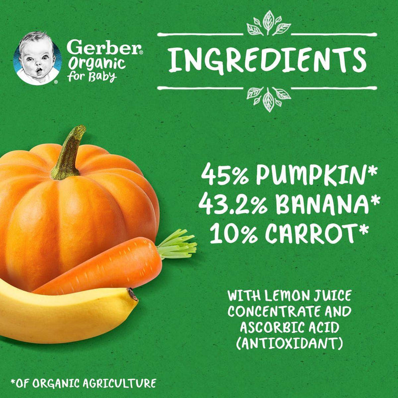 Gerber Organic Pumpkin Banana & Carrot 90g