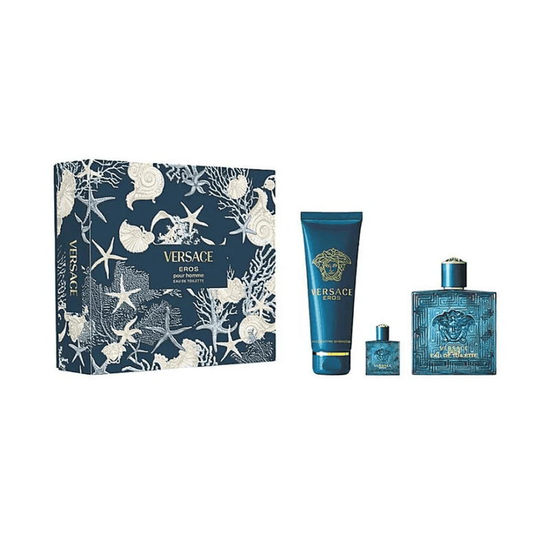 Versace Eros Eau de Toilette 100ml + Eau de Toilette 5ml + Invigorating Shower Gel 150ml Gift Set