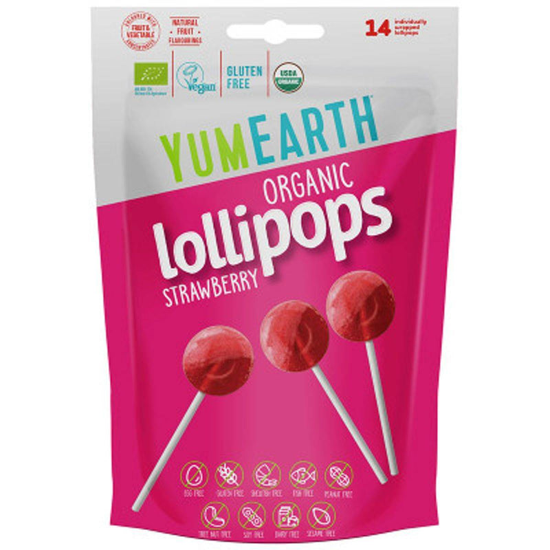Yum Earth Organic Strawberry Lollipops 14 Pieces