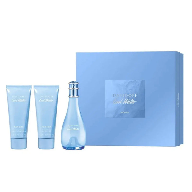 Davidoff Cool Water Eau de Toilette 100ml + Body Lotion 75ml + Eau de Toilette 15ml Gift Set
