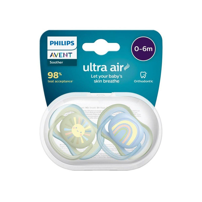 Philips Avent Ultra Air Soother Freeflow 0-6 Months Deco 2 Pack